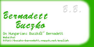 bernadett buczko business card